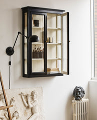 CLASSIC wall cabinet, double - black/off white