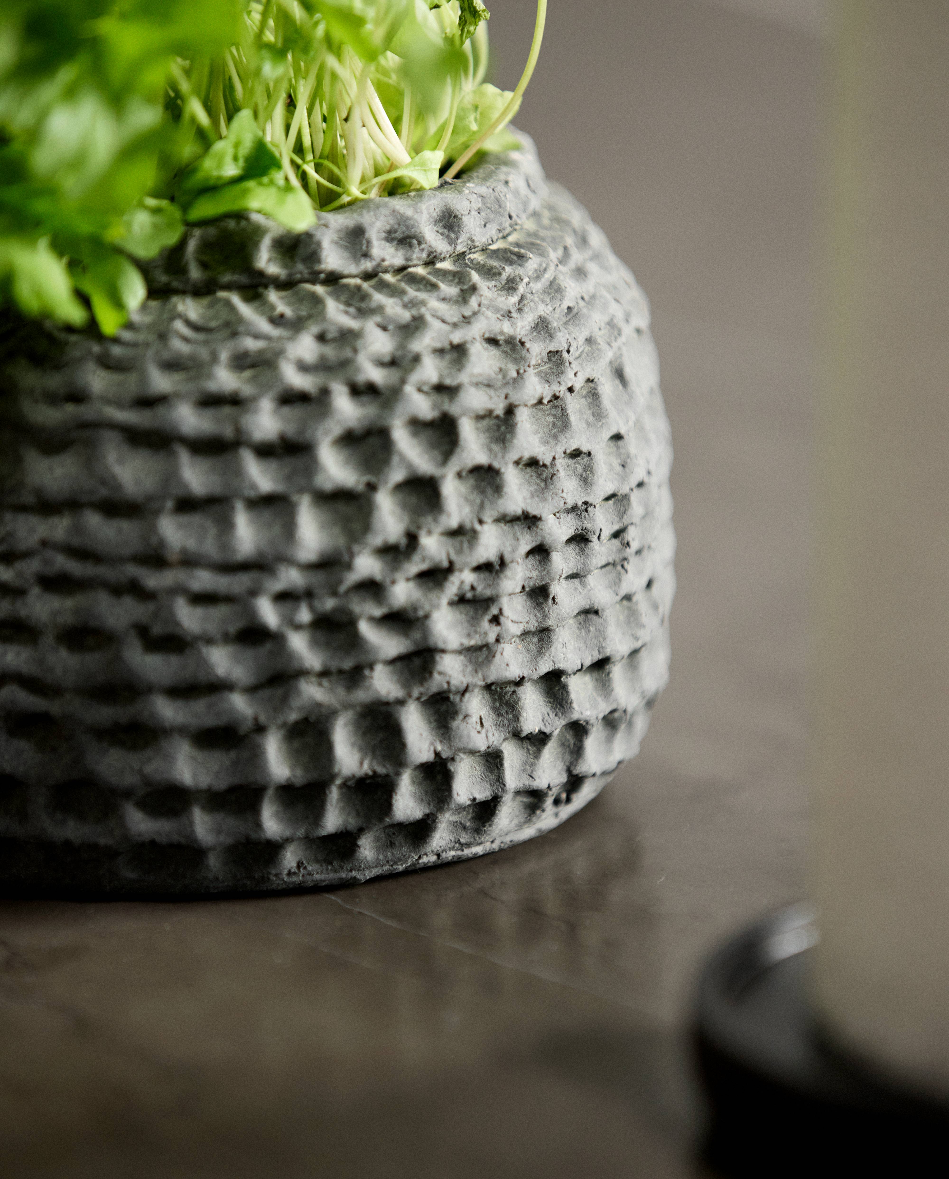 AOBA pot, S, cement - grey