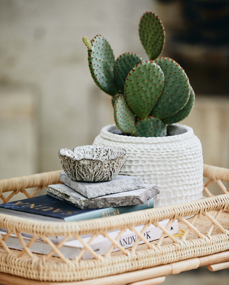 AOBA pot, M, cement - white
