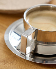 CITREA cup w/ saucer - chrome finish