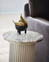 ERIE round side table - ivory marble top