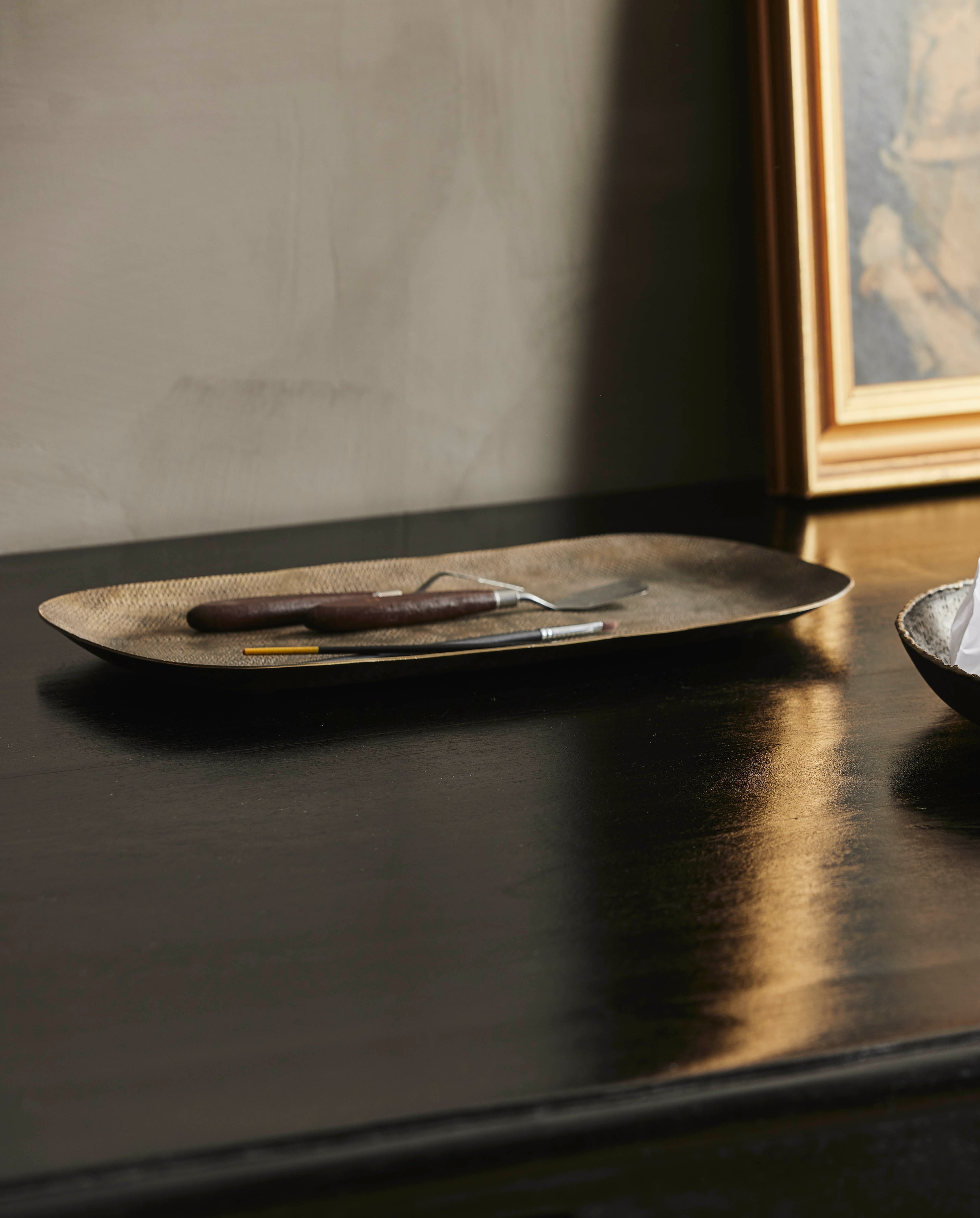 DANNA square tray - antique brass