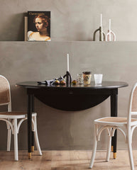 AHR round table, folding - black wood