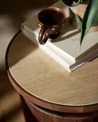 KWANDO side table w. travertine top - nature