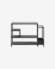 Iron shoe rack with shelf - black