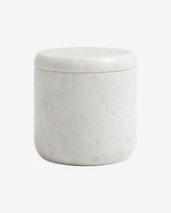 Jar w/lid - white marble
