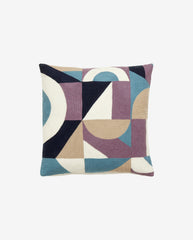 GEOMETRIC cush.cover, purple, dusty blue