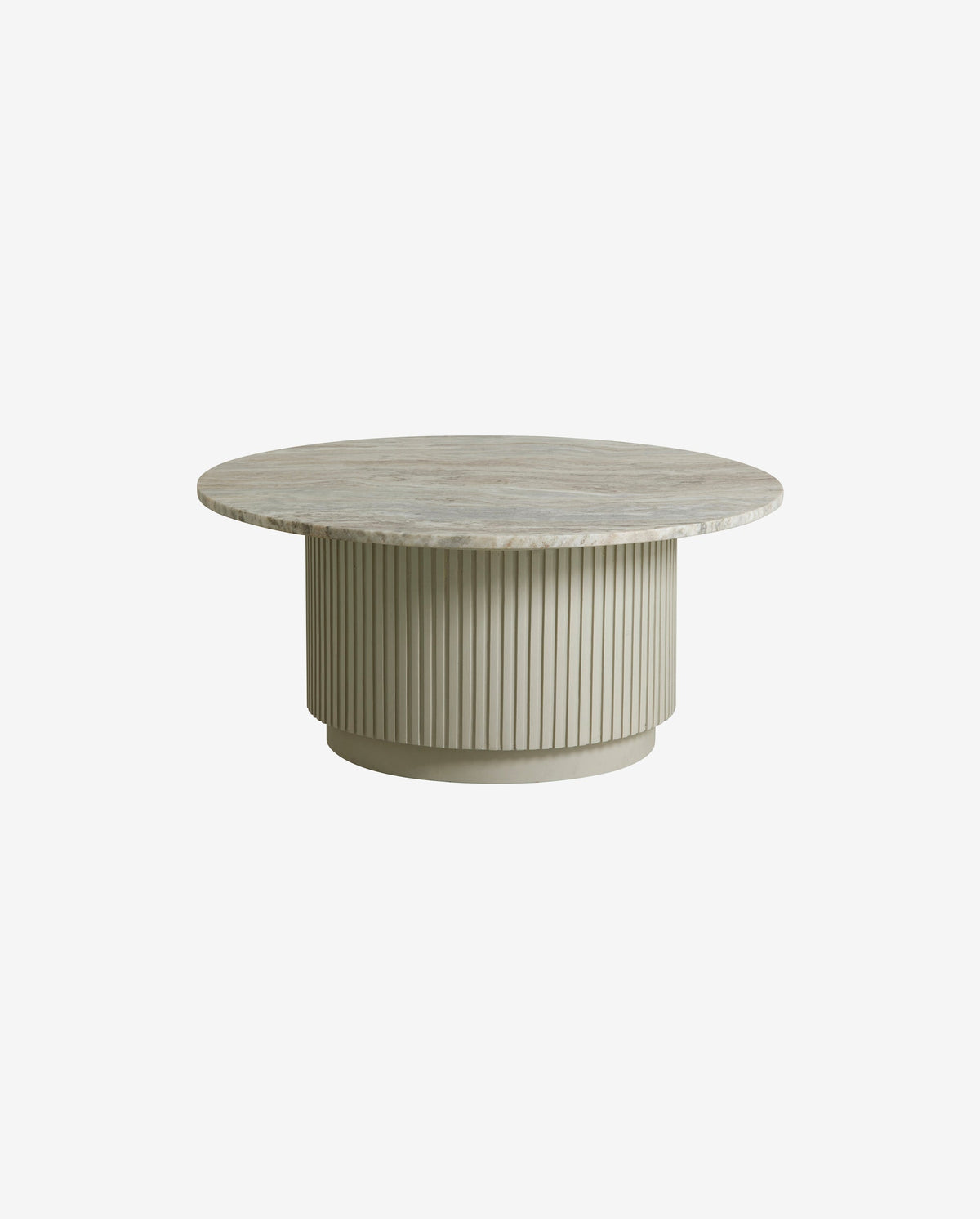 ERIE round coffee table, ø90 cm - ivory marble tabletop
