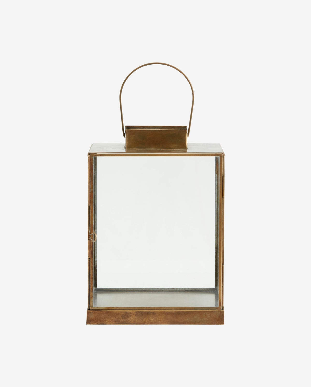 ANTIQUE lantern w/flat top, S - golden finish