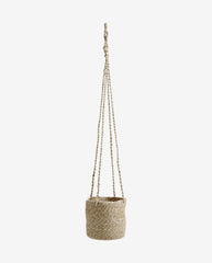 Jute hanging pot with pvc inside - nature