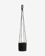 Jute hanging pot with pvc inside - black