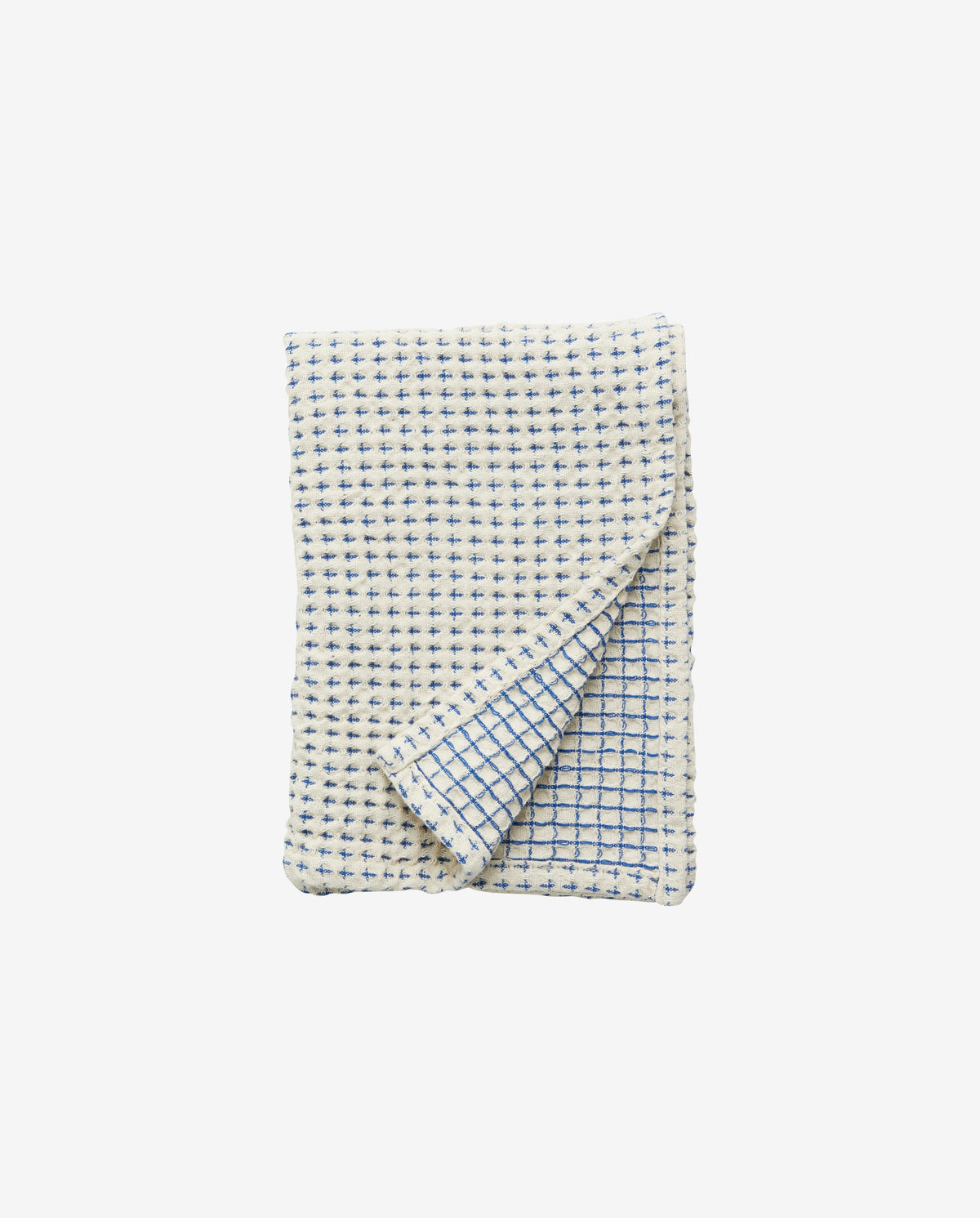 HEZE tea towel, waffle - off white/blue