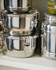 CANI can w/lid, high, L - stainless steel