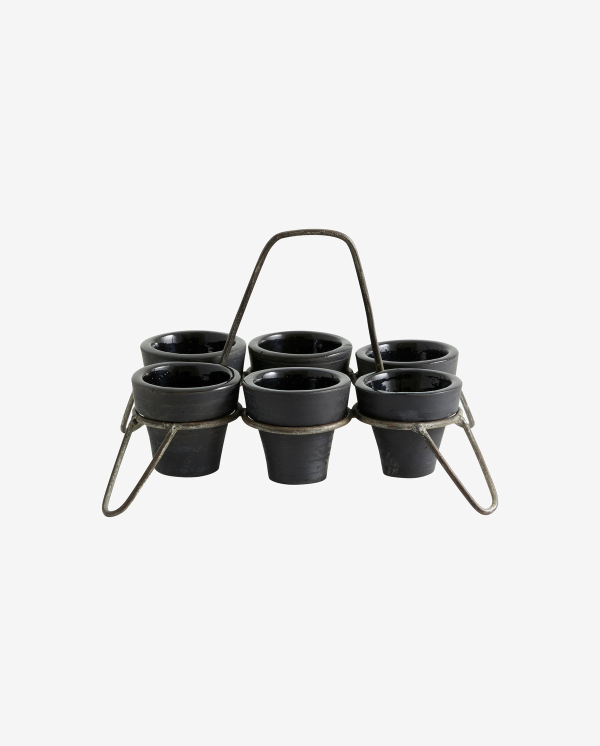 JUNIPER cups w. holder, terracotta - black