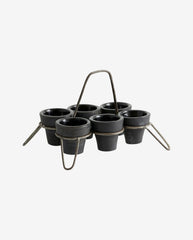JUNIPER cups w. holder, terracotta - black