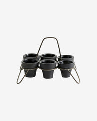 JUNIPER cups w. holder, terracotta - black