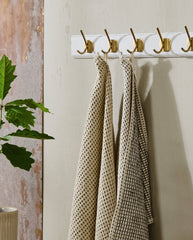 HEZE tea towel, waffle - off white/green