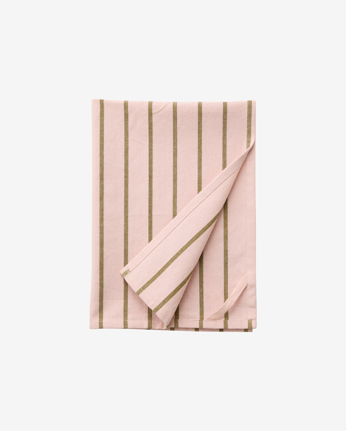 KINU tea towel, striped - green/pink