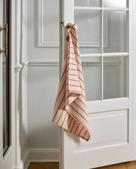 KINU tea towel, striped - green/pink