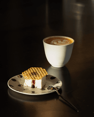 GRAINY saucer/cake plate - sand/green