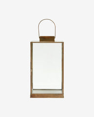 ANTIQUE lantern w/flat top, M - golden finish