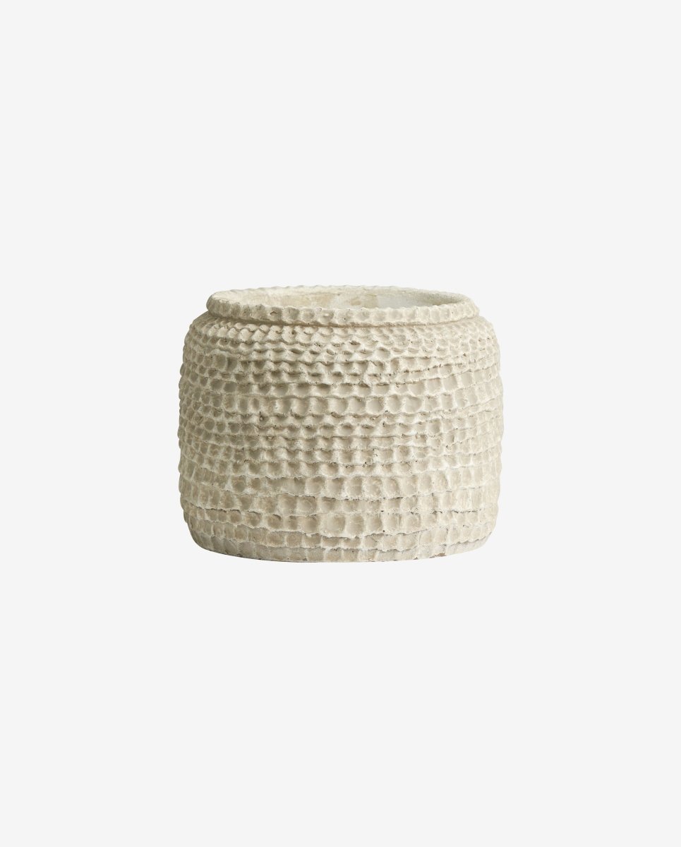 AOBA pot, L, cement - white
