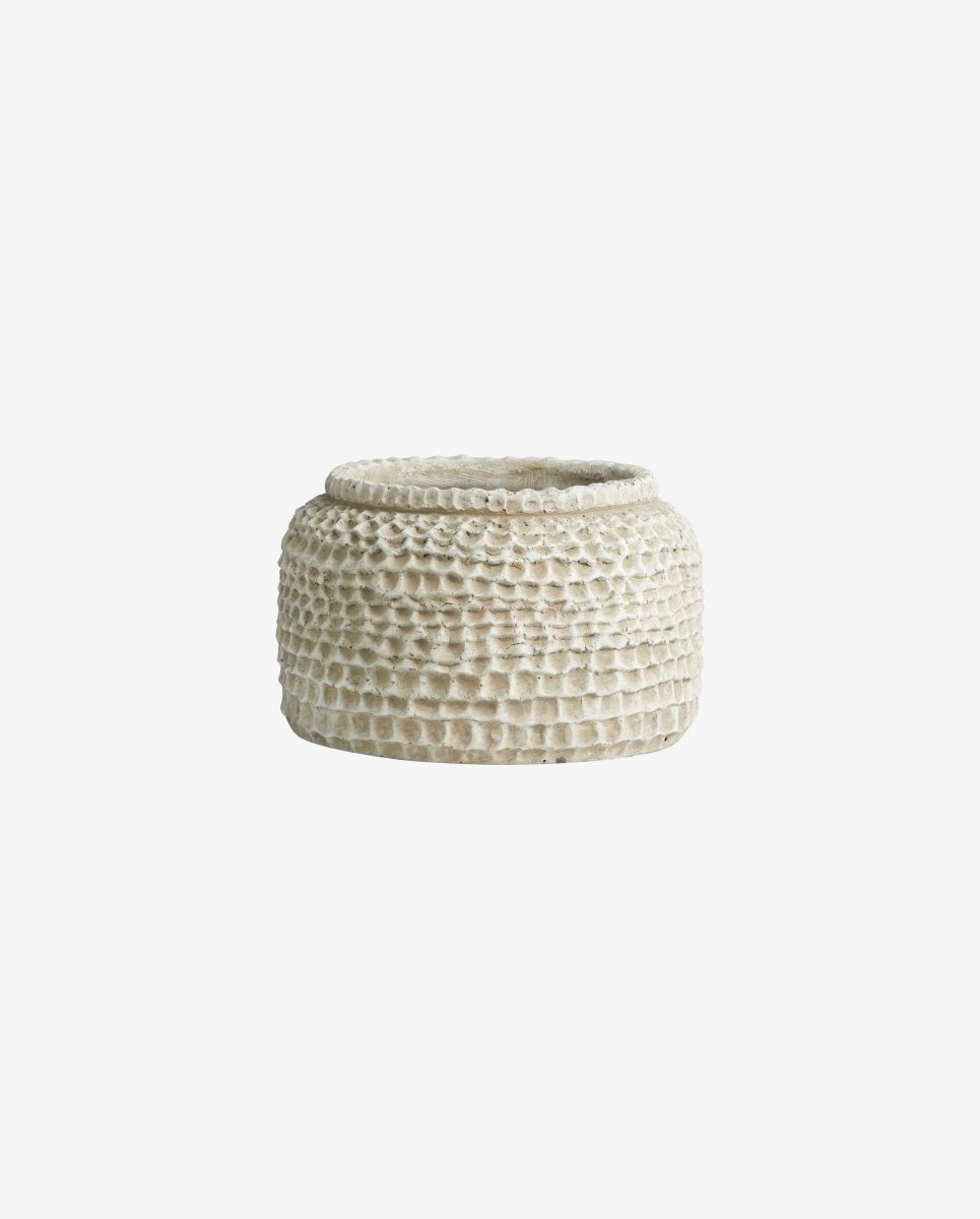 AOBA pot, M, cement - white