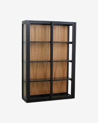 BEI wall cabinet, sliding doors - black