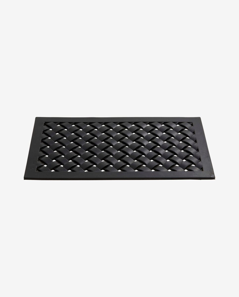 Doormat, weaving, square, black rubber