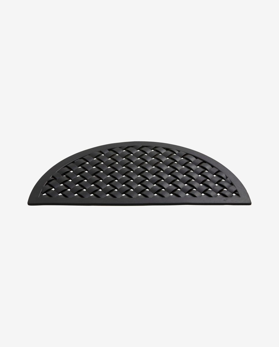 Doormat, weaving, semi circle - black