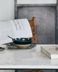 GRAINY dot bowl - dark blue/sand
