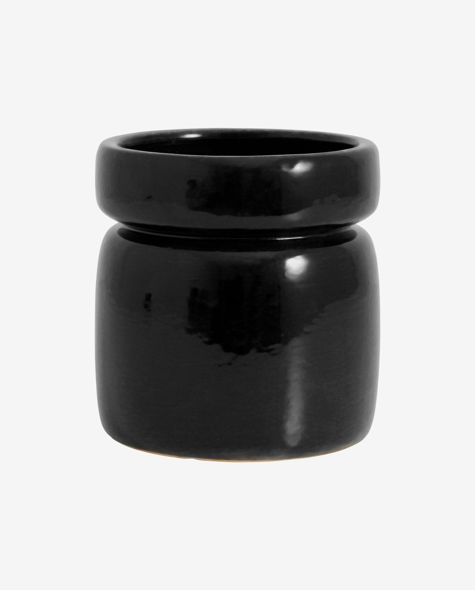 ISA pot, S, shiny black glaze