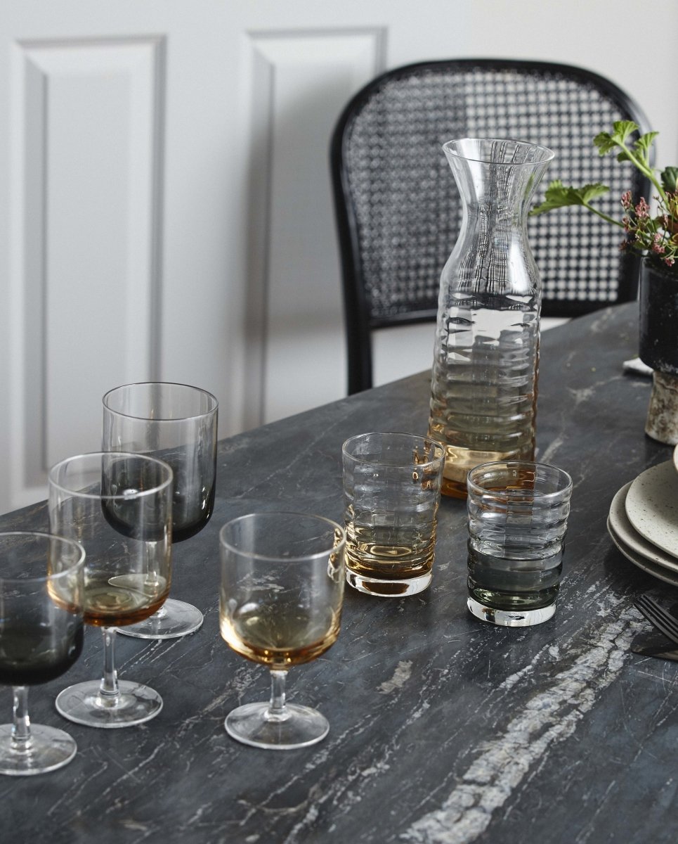 JOG drinking glass - clear amber