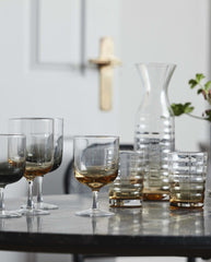 JOG drinking glass - clear amber