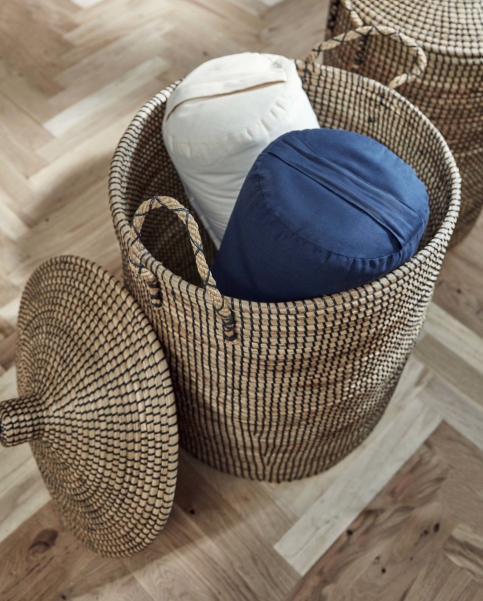 LAUDY laundry basket, s/2 - nature/black