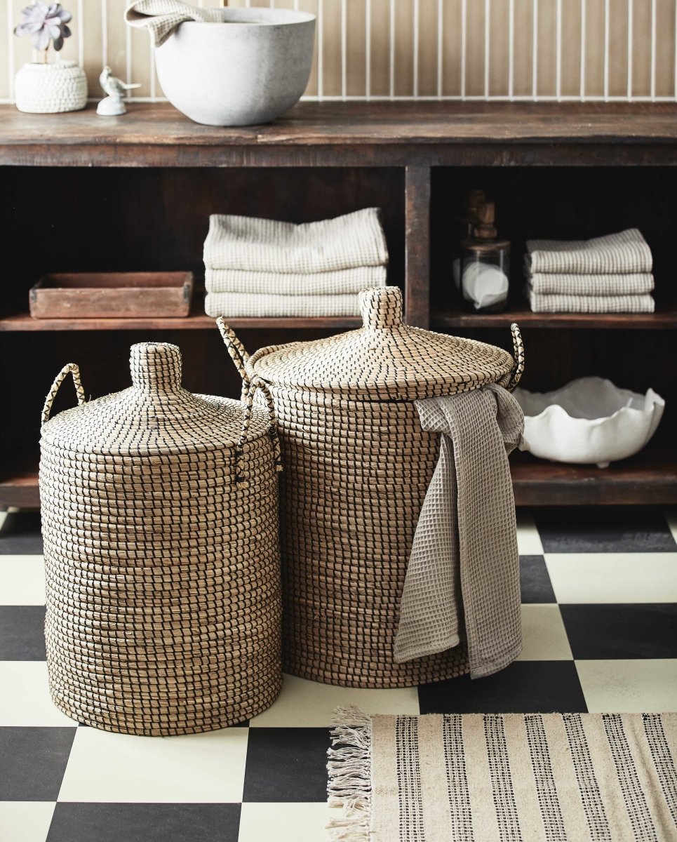 LAUDY laundry basket, s/2 - nature/black