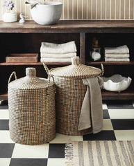 LAUDY laundry basket, s/2 - nature/black