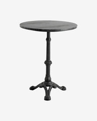 Café table, round w/iron - black marble